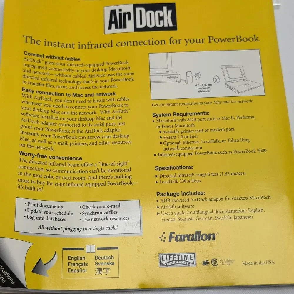 Vintage Farallon AirDock AirPath Installer Adapter Mac Macintosh Complete Box